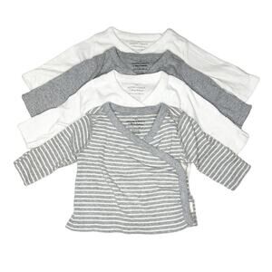 Moon and Back by Hanna Andersson Bundle of 4 Kimono Wrap Shirts Size 50cm